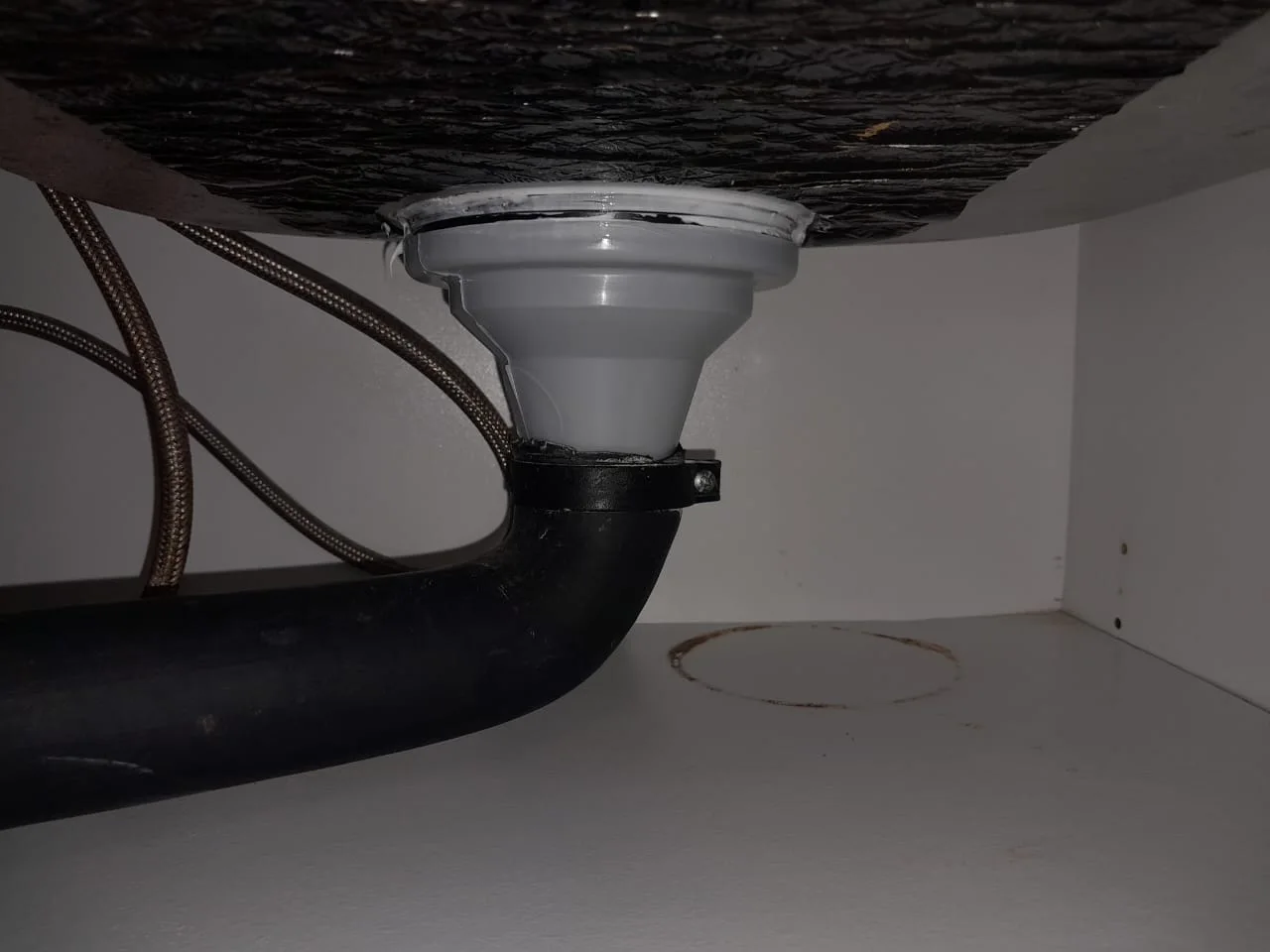 Close-up of completed plumbing repair work