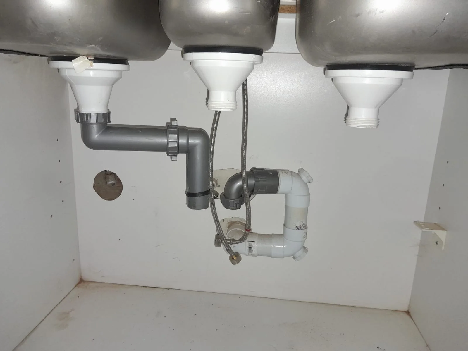 Close-up of completed plumbing repair work