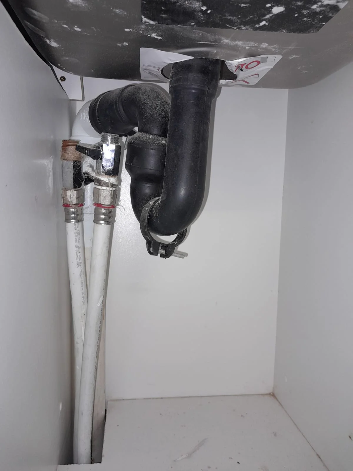Close-up of completed plumbing repair work