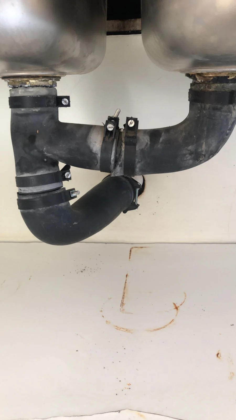 Close-up of completed plumbing repair work