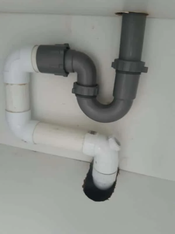 Close-up of completed plumbing repair work