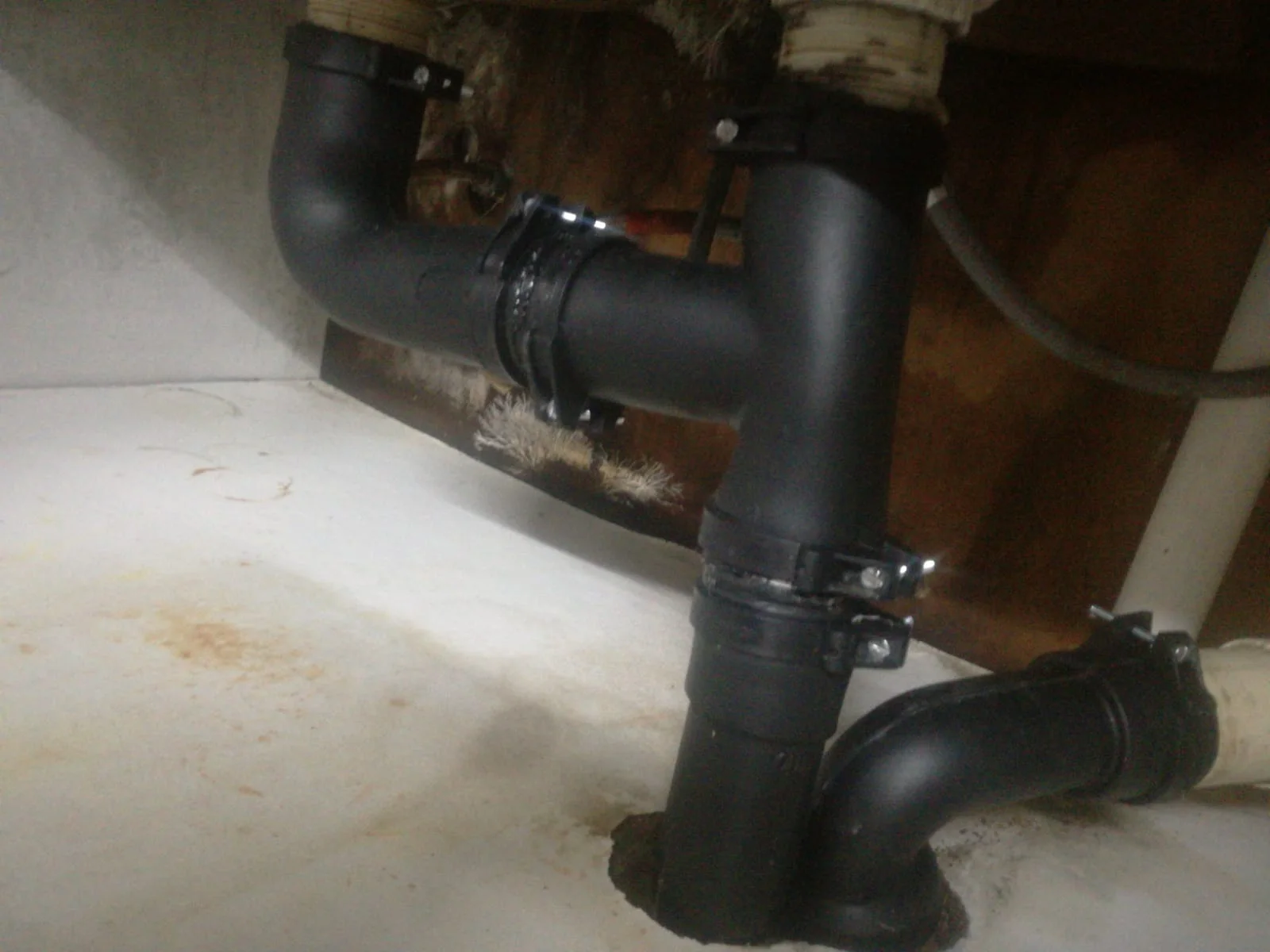 Close-up of completed plumbing repair work