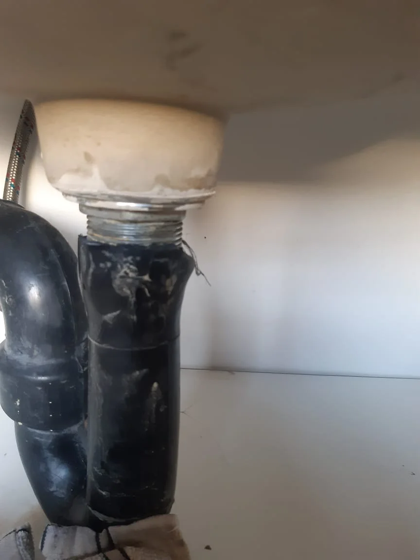 Close-up of completed plumbing repair work