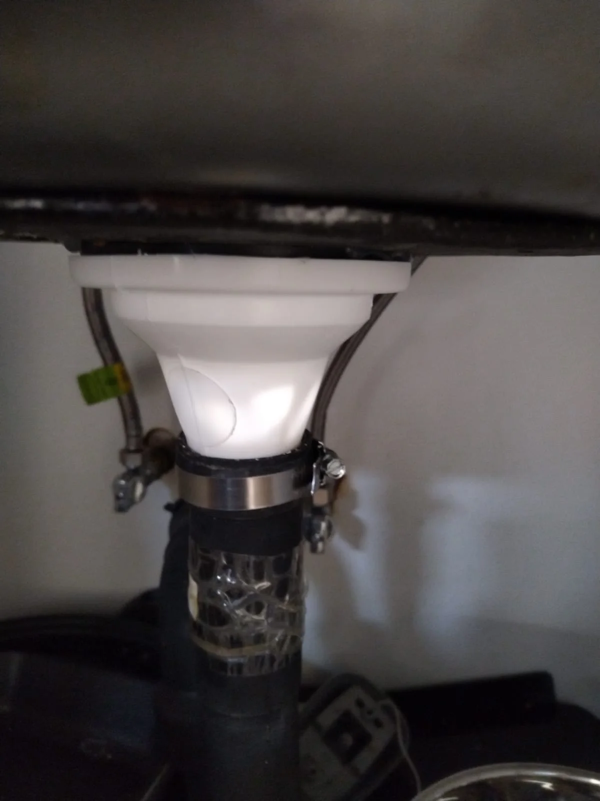 Close-up of completed plumbing repair work