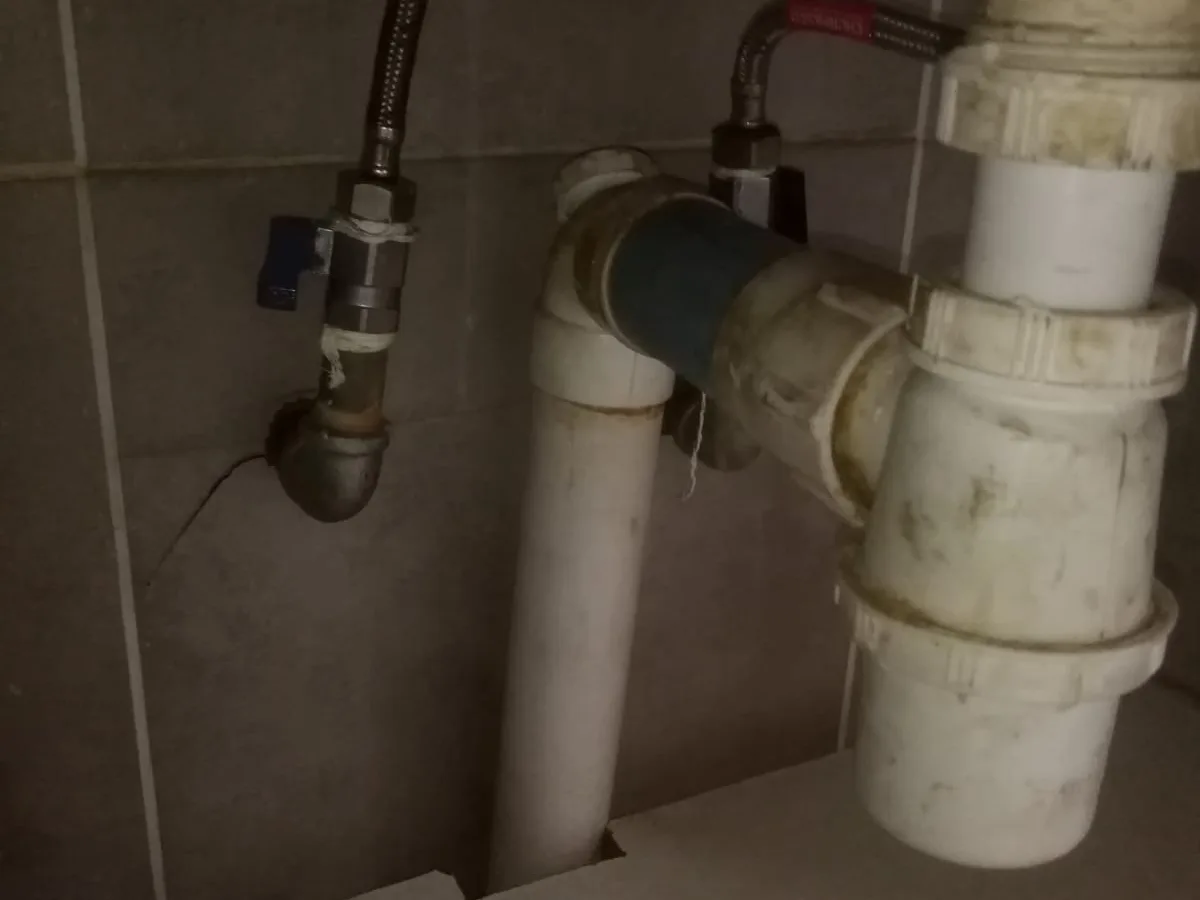 Close-up of completed plumbing repair work