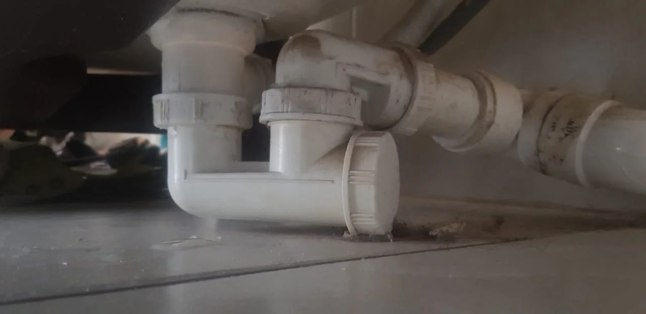 Close-up of completed plumbing repair work