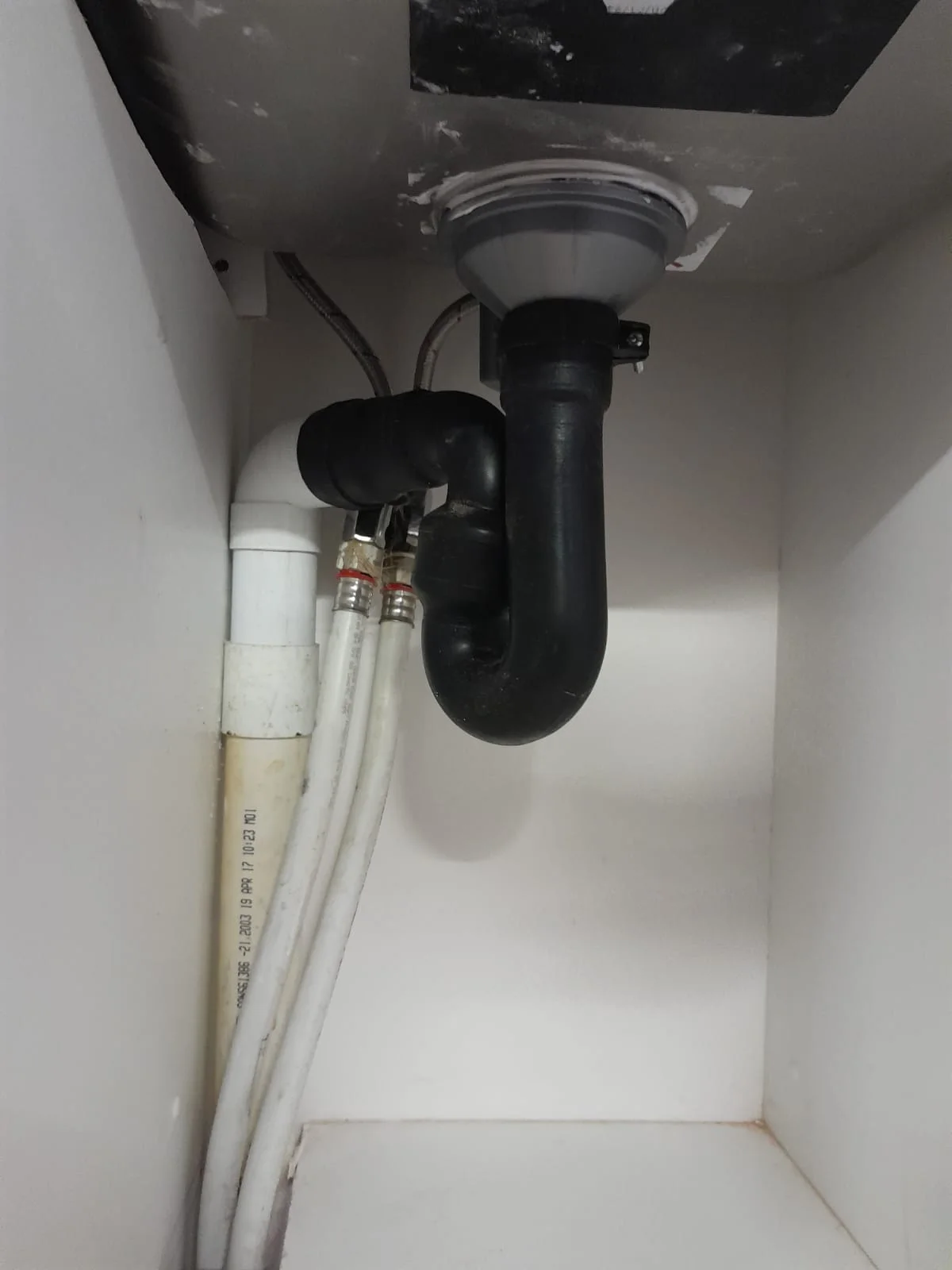 Close-up of completed plumbing repair work