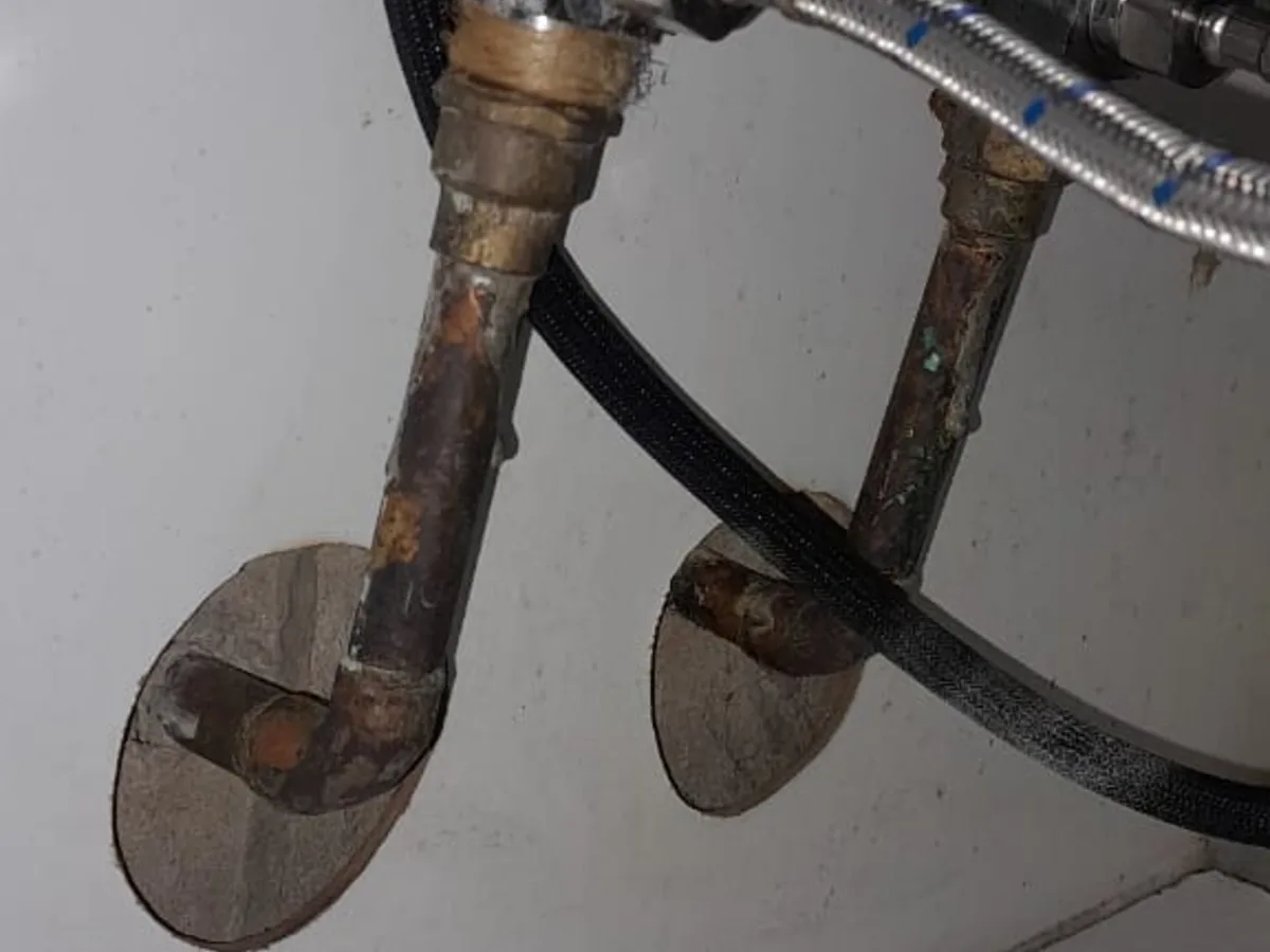 Close-up of completed plumbing repair work