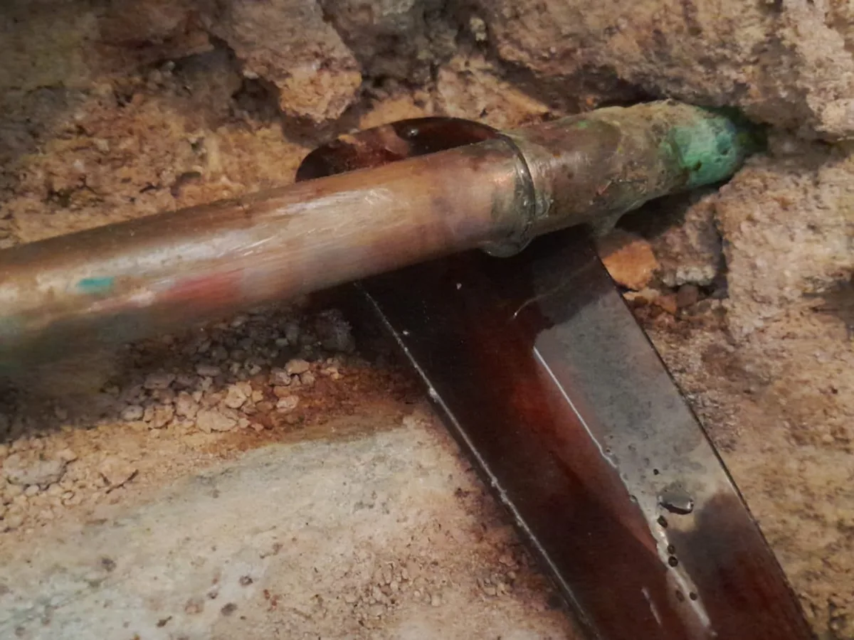 Close-up of completed plumbing repair work