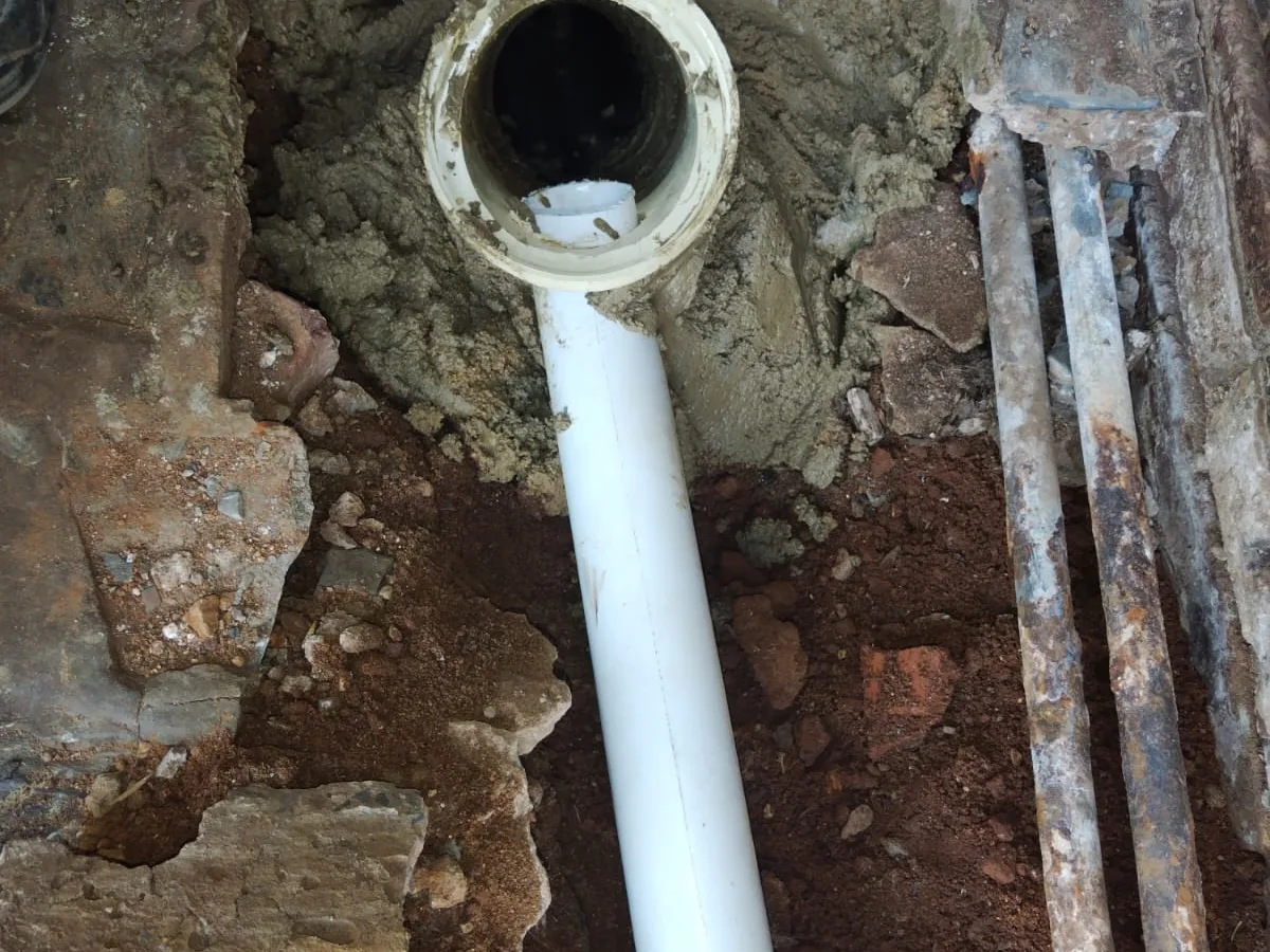Close-up of completed plumbing repair work