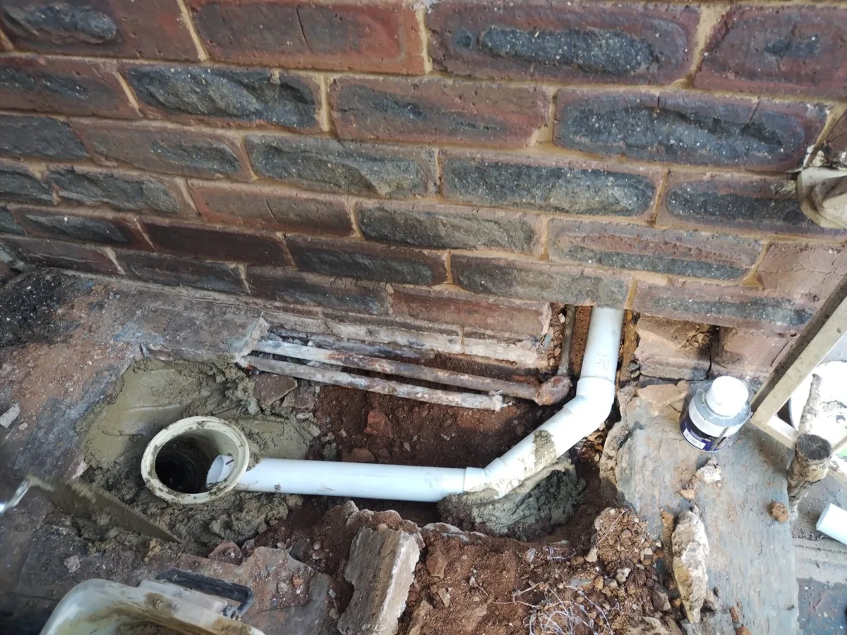 Close-up of completed plumbing repair work