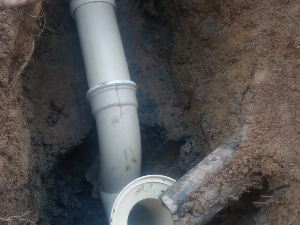 Close-up of completed plumbing repair work