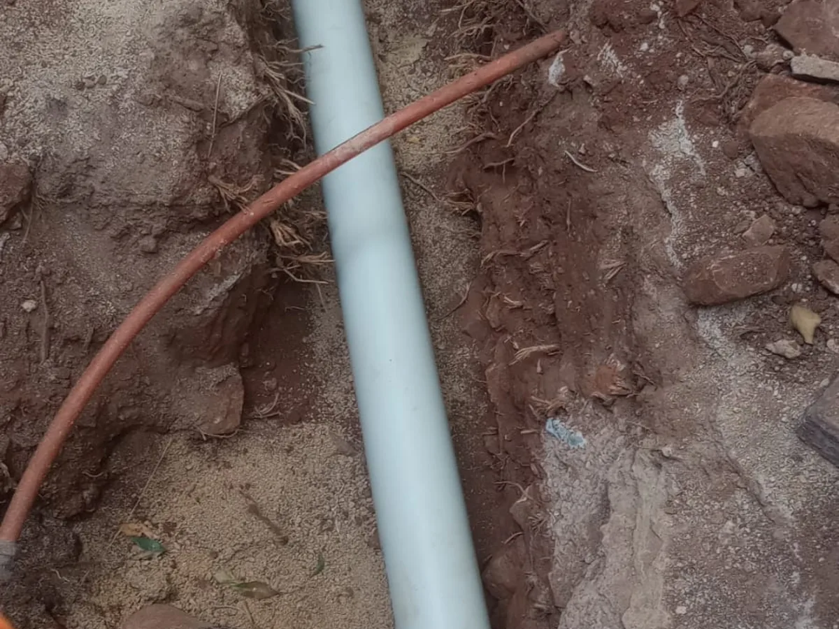 Close-up of completed plumbing repair work