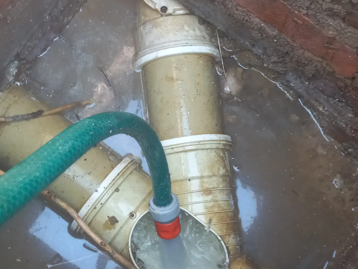 Close-up of completed plumbing repair work