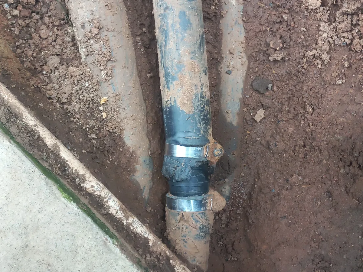 Close-up of completed plumbing repair work