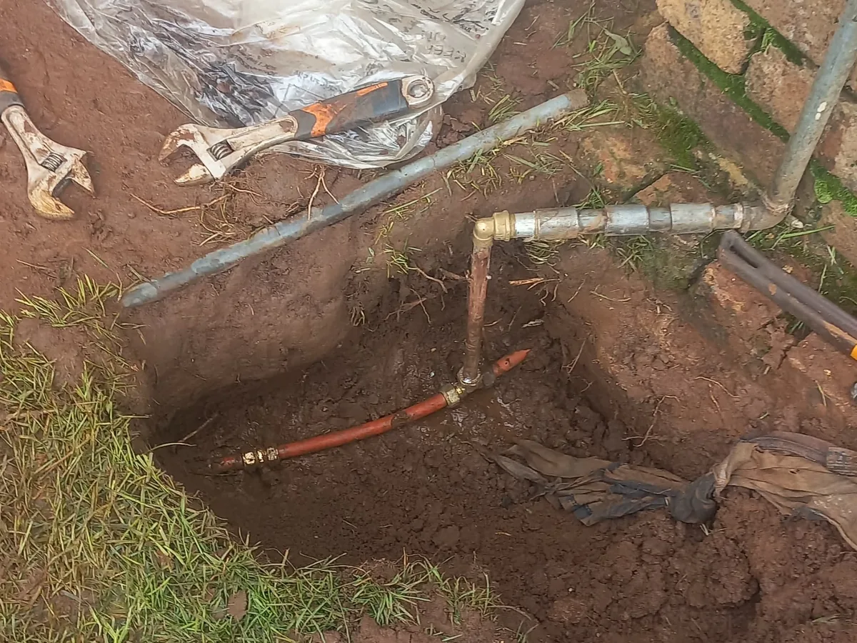 Close-up of completed plumbing repair work