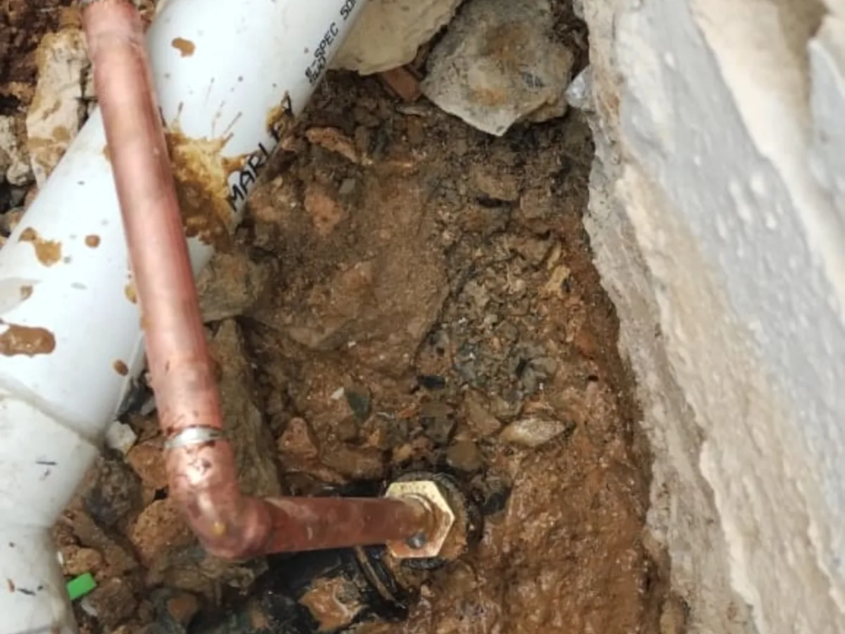 Close-up of completed plumbing repair work