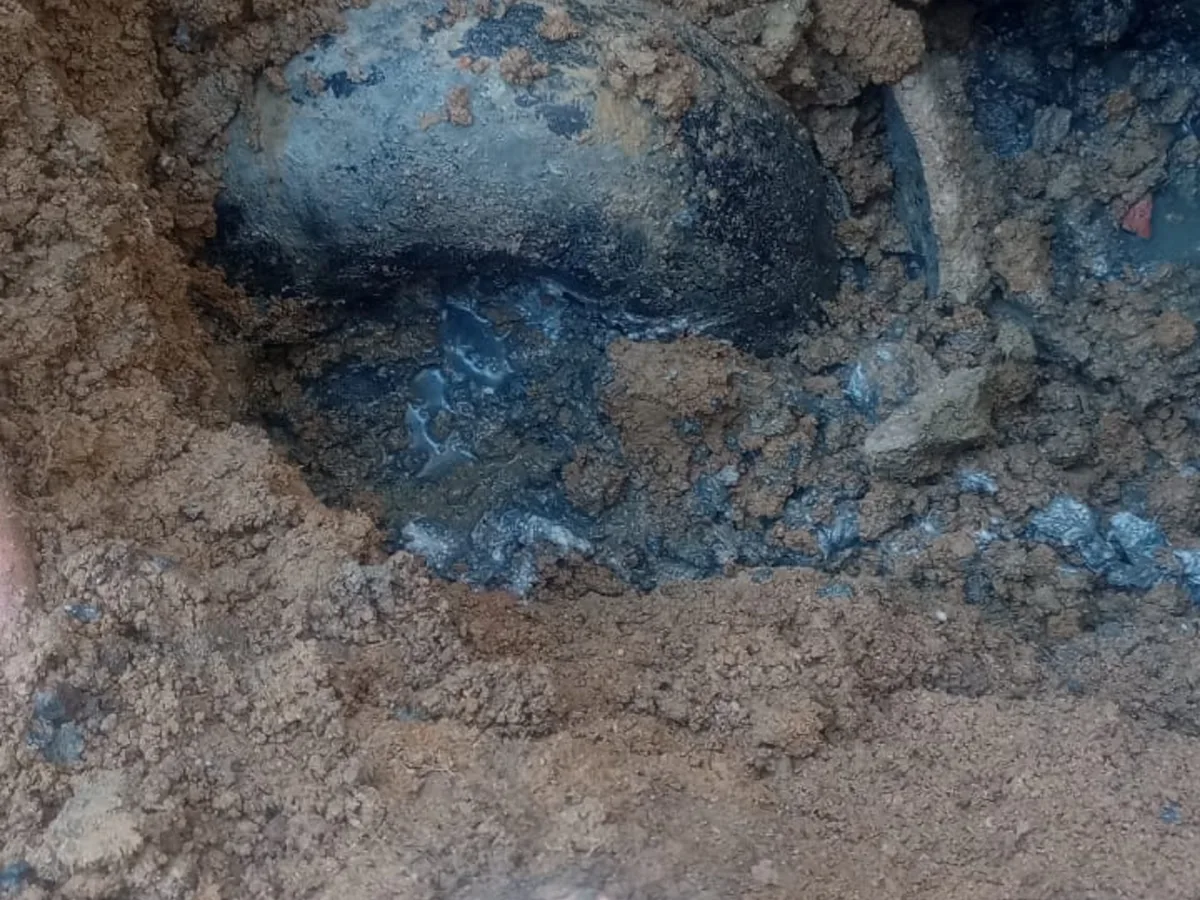 Close-up of completed plumbing repair work