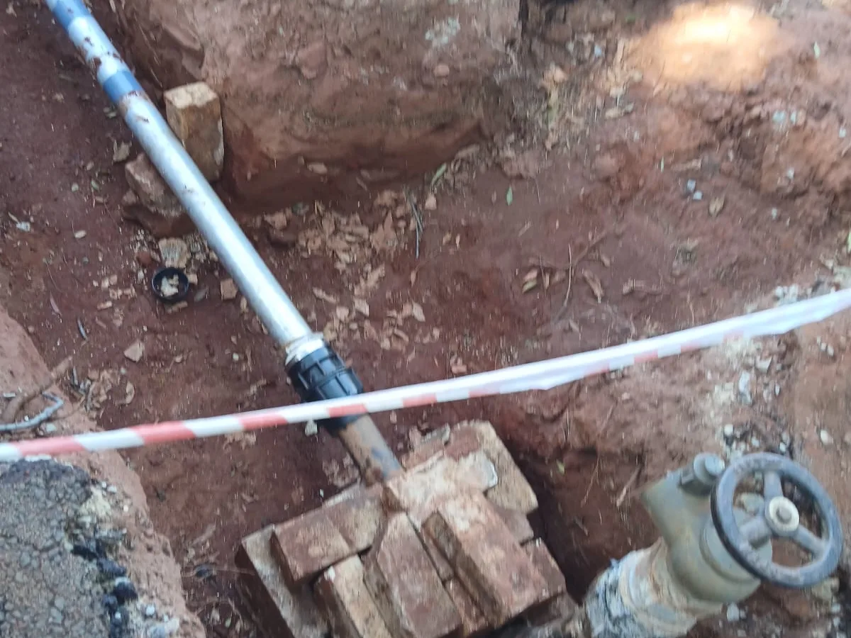 Close-up of completed plumbing repair work