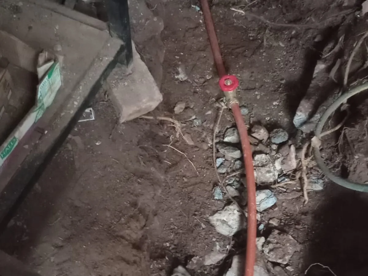 Close-up of completed plumbing repair work