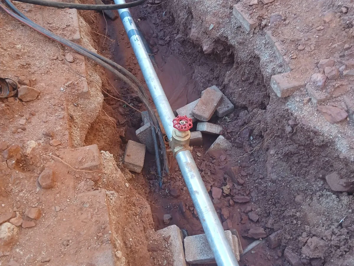 Close-up of completed plumbing repair work