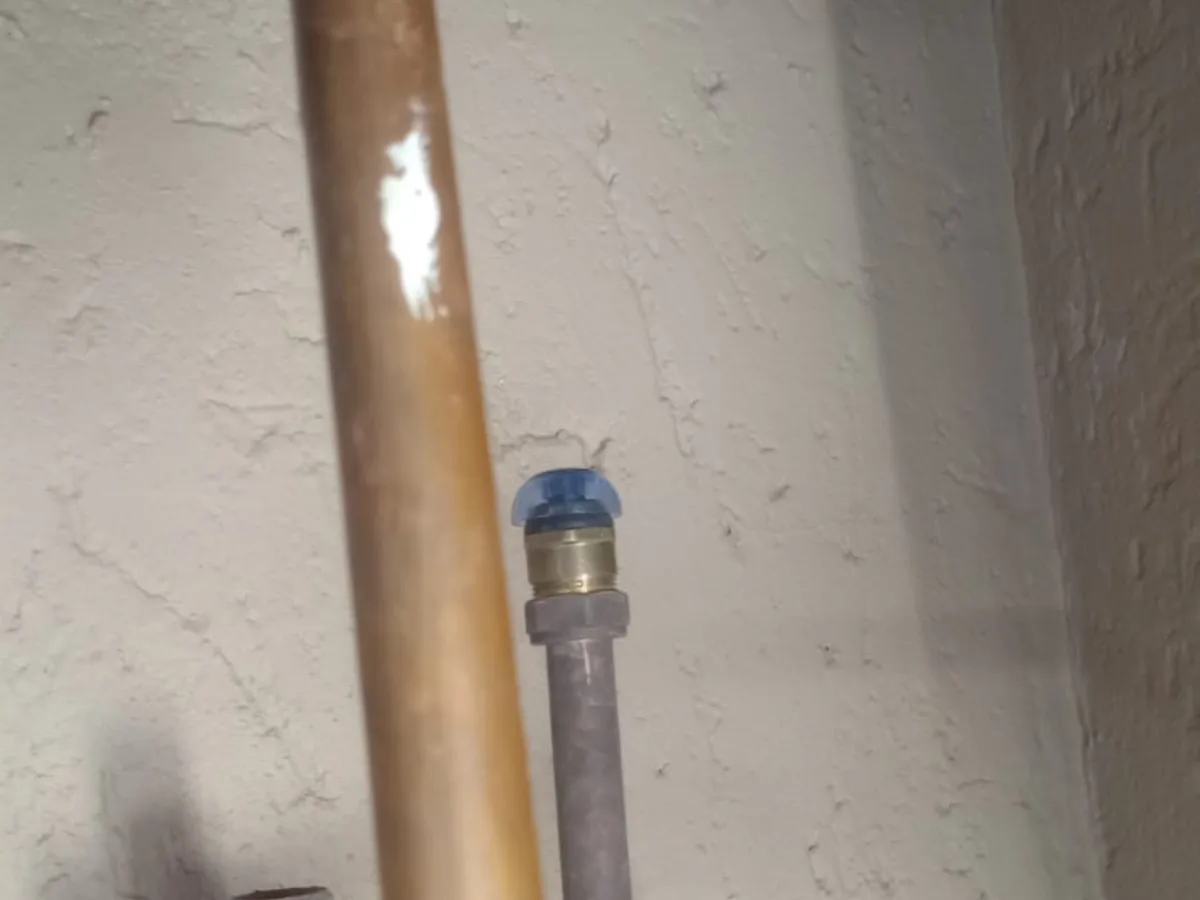 Close-up of completed plumbing repair work