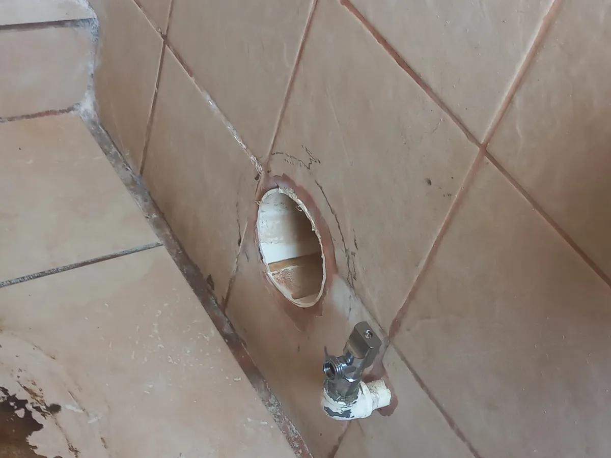 Close-up of completed plumbing repair work