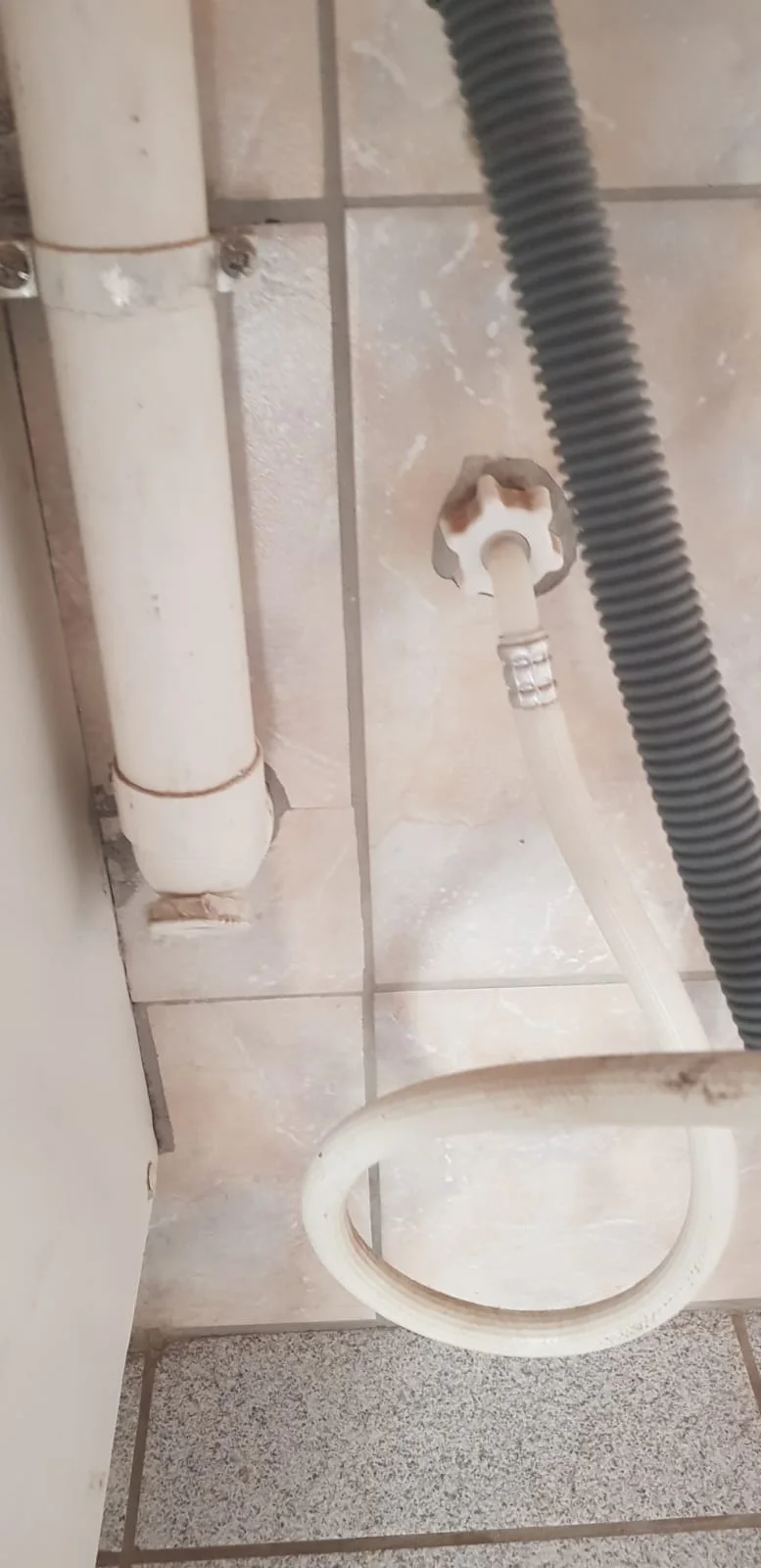 Close-up of completed plumbing repair work