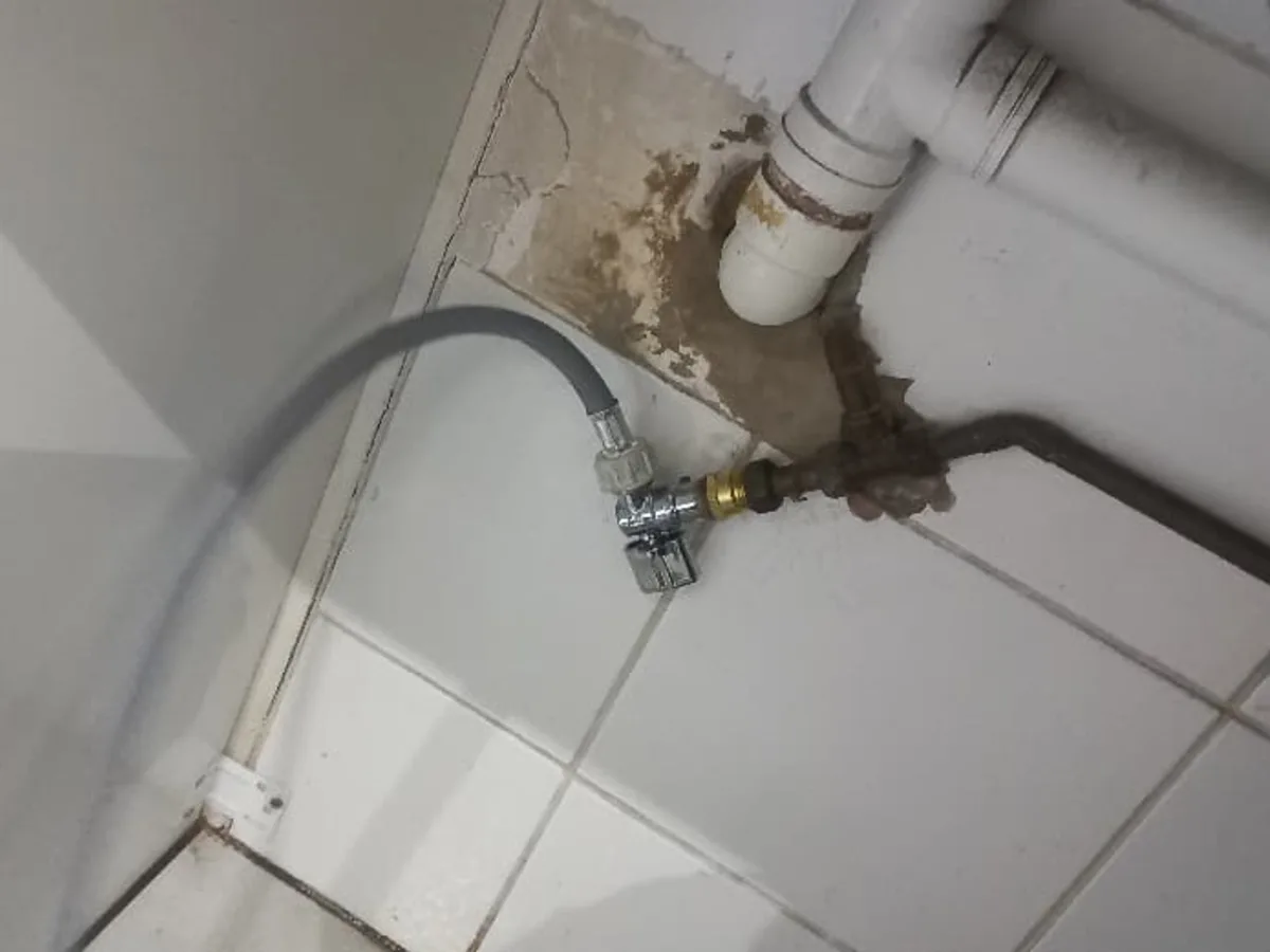 Close-up of completed plumbing repair work