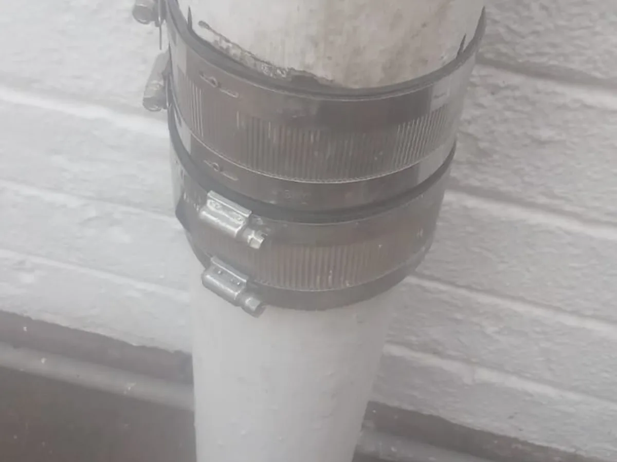Close-up of completed plumbing repair work