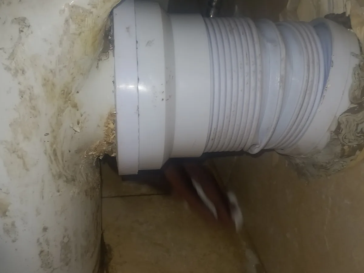 Close-up of completed plumbing repair work