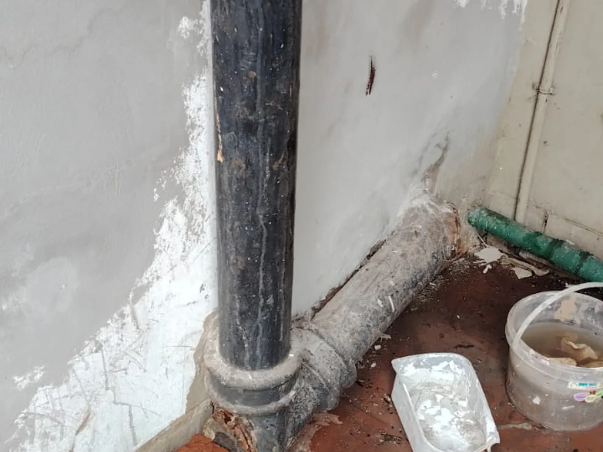 Close-up of completed plumbing repair work