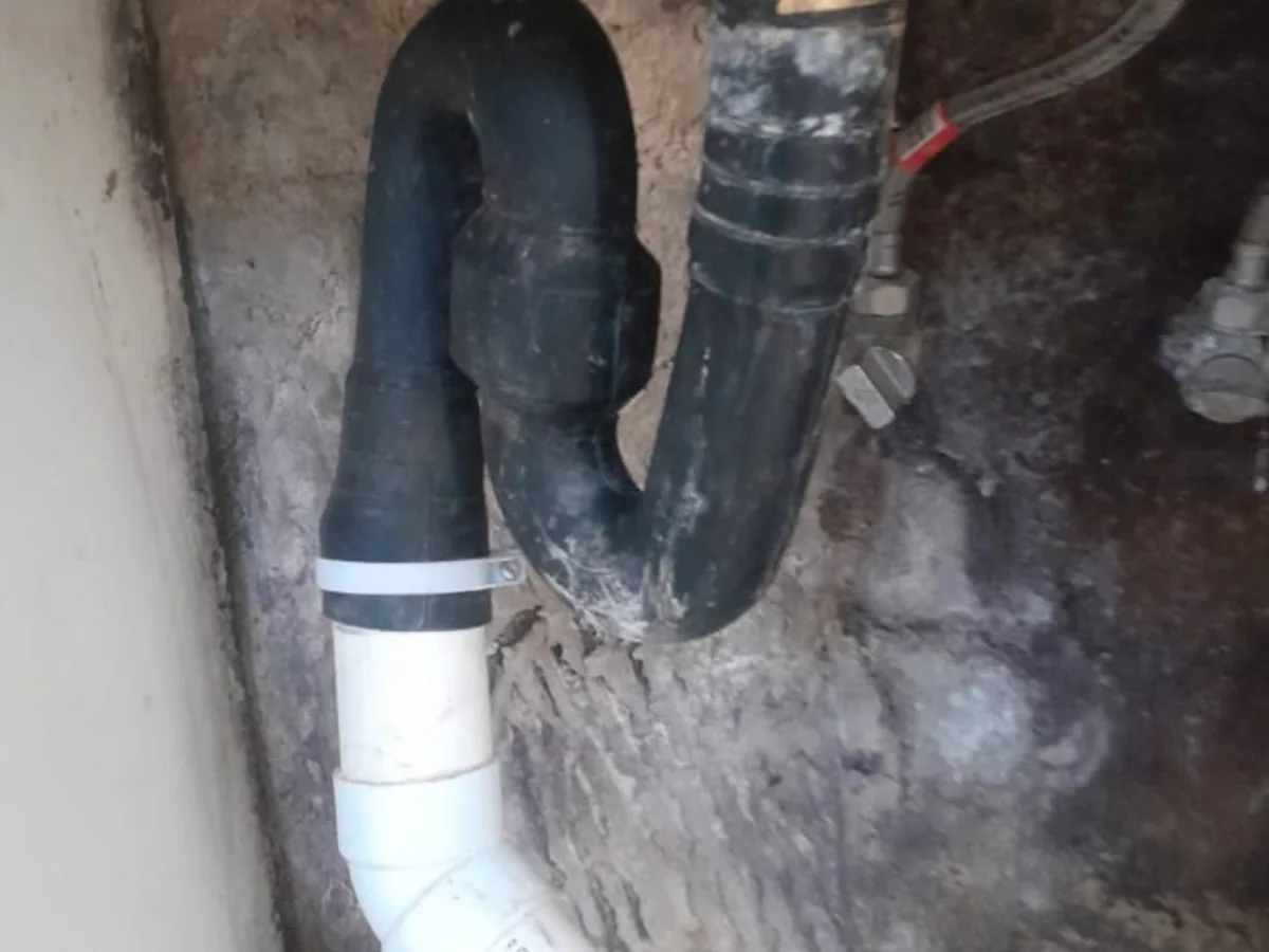 Close-up of completed plumbing repair work
