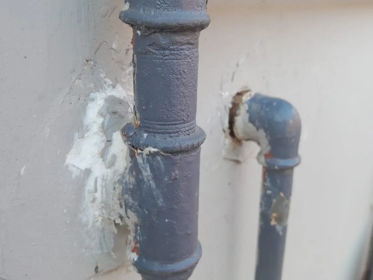 Close-up of completed plumbing repair work