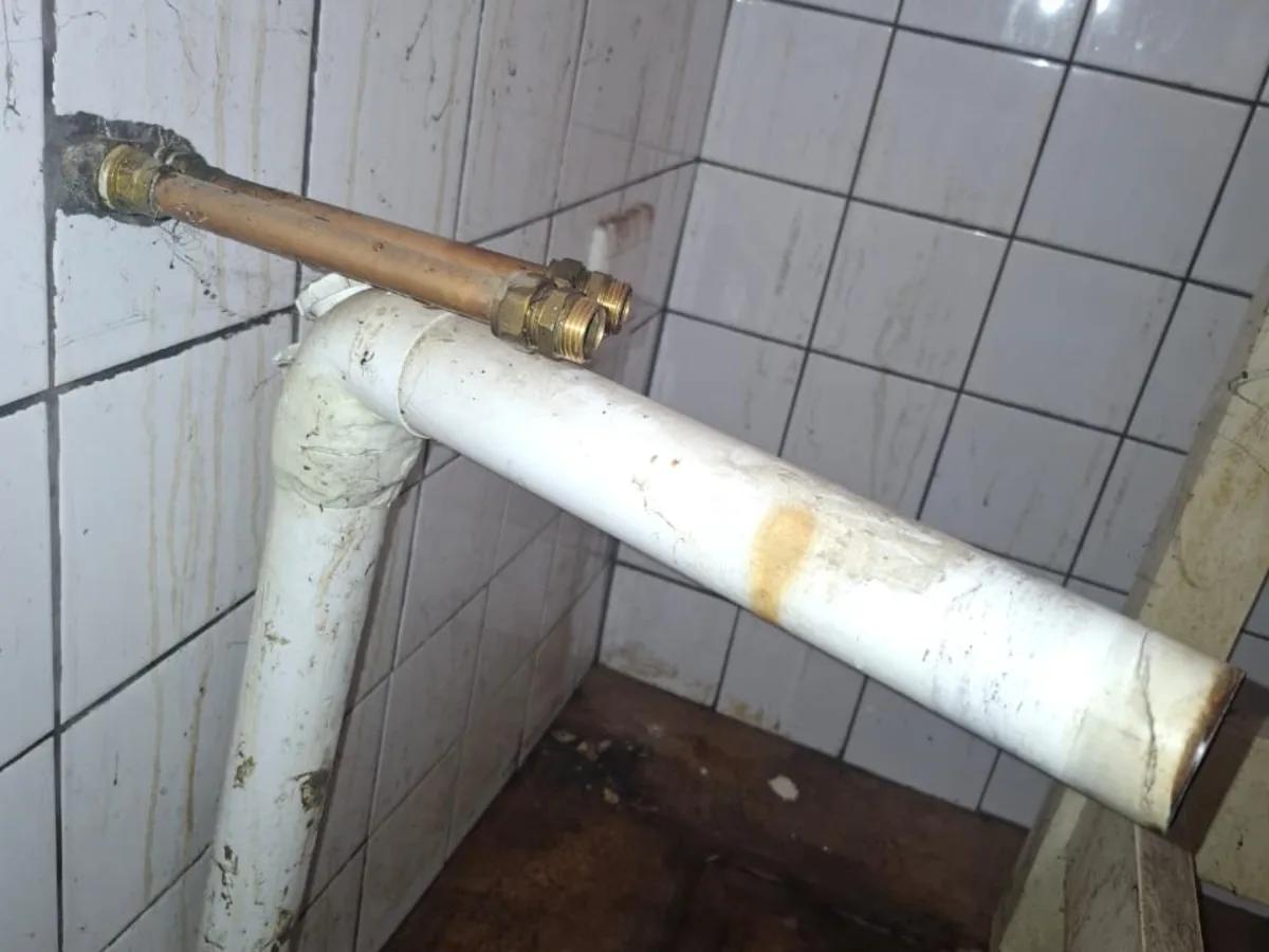 Close-up of completed plumbing repair work
