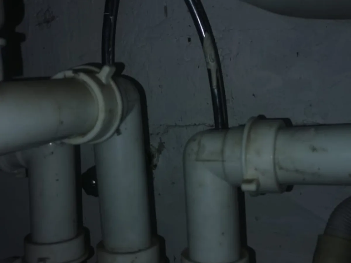 Close-up of completed plumbing repair work