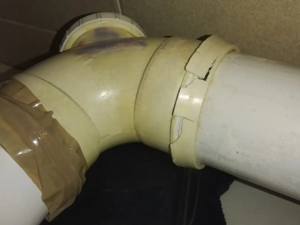 Close-up of completed plumbing repair work