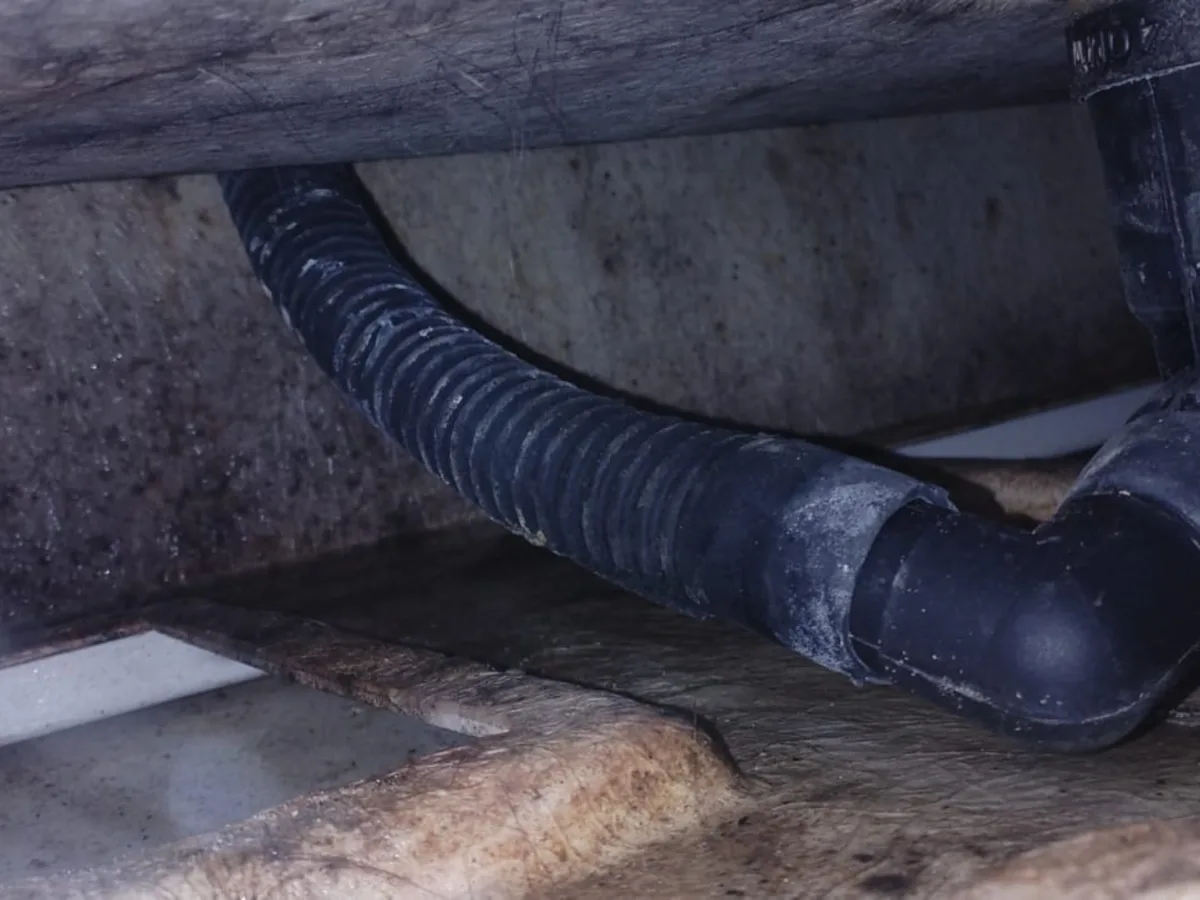 Close-up of completed plumbing repair work
