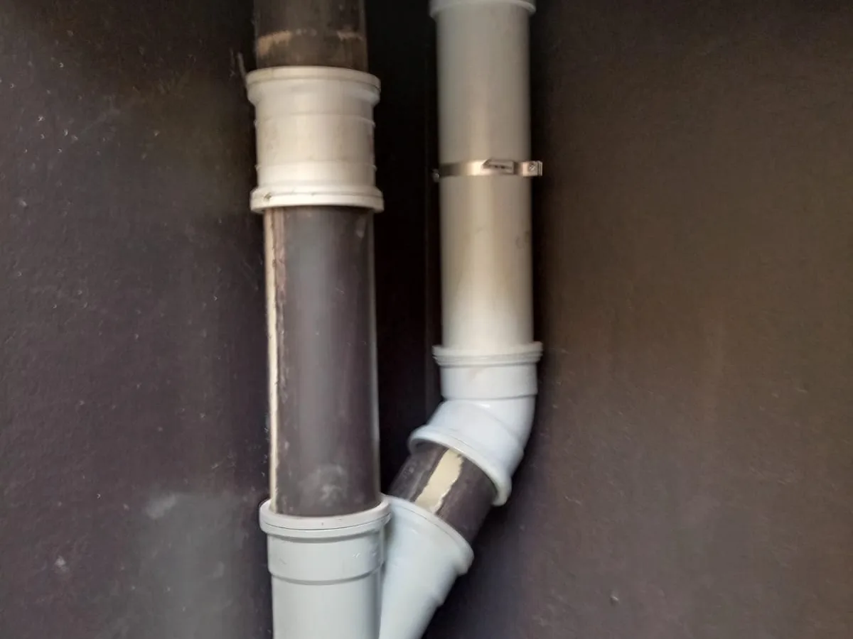 Close-up of completed plumbing repair work