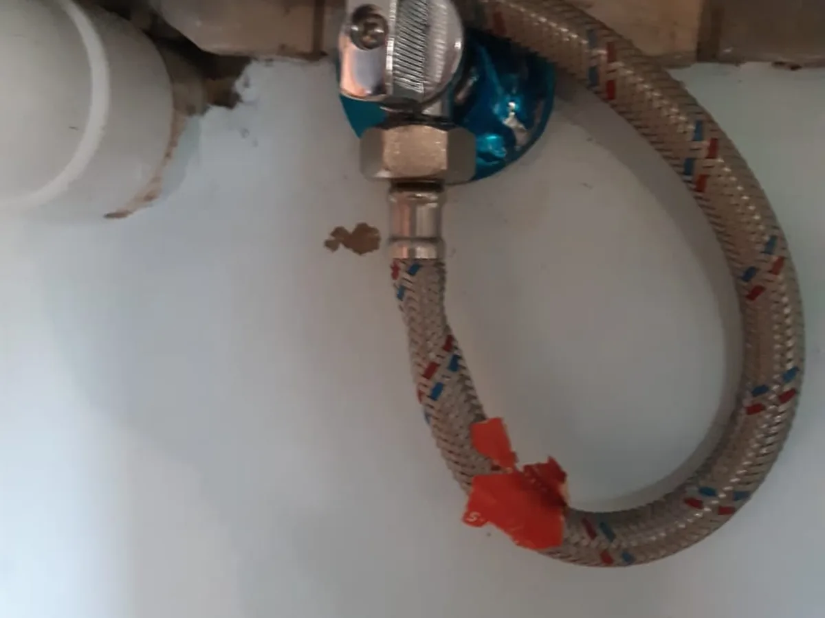 Close-up of completed plumbing repair work