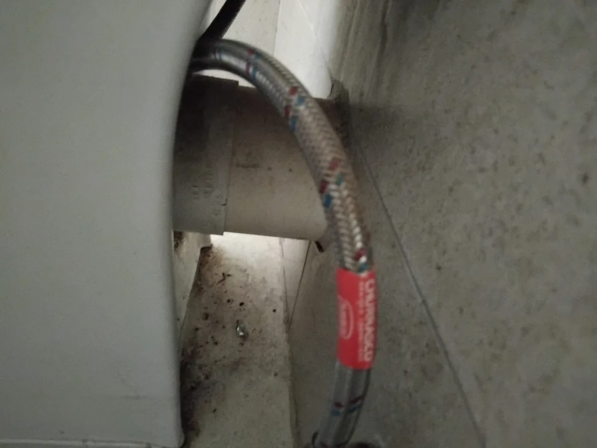 Close-up of completed plumbing repair work