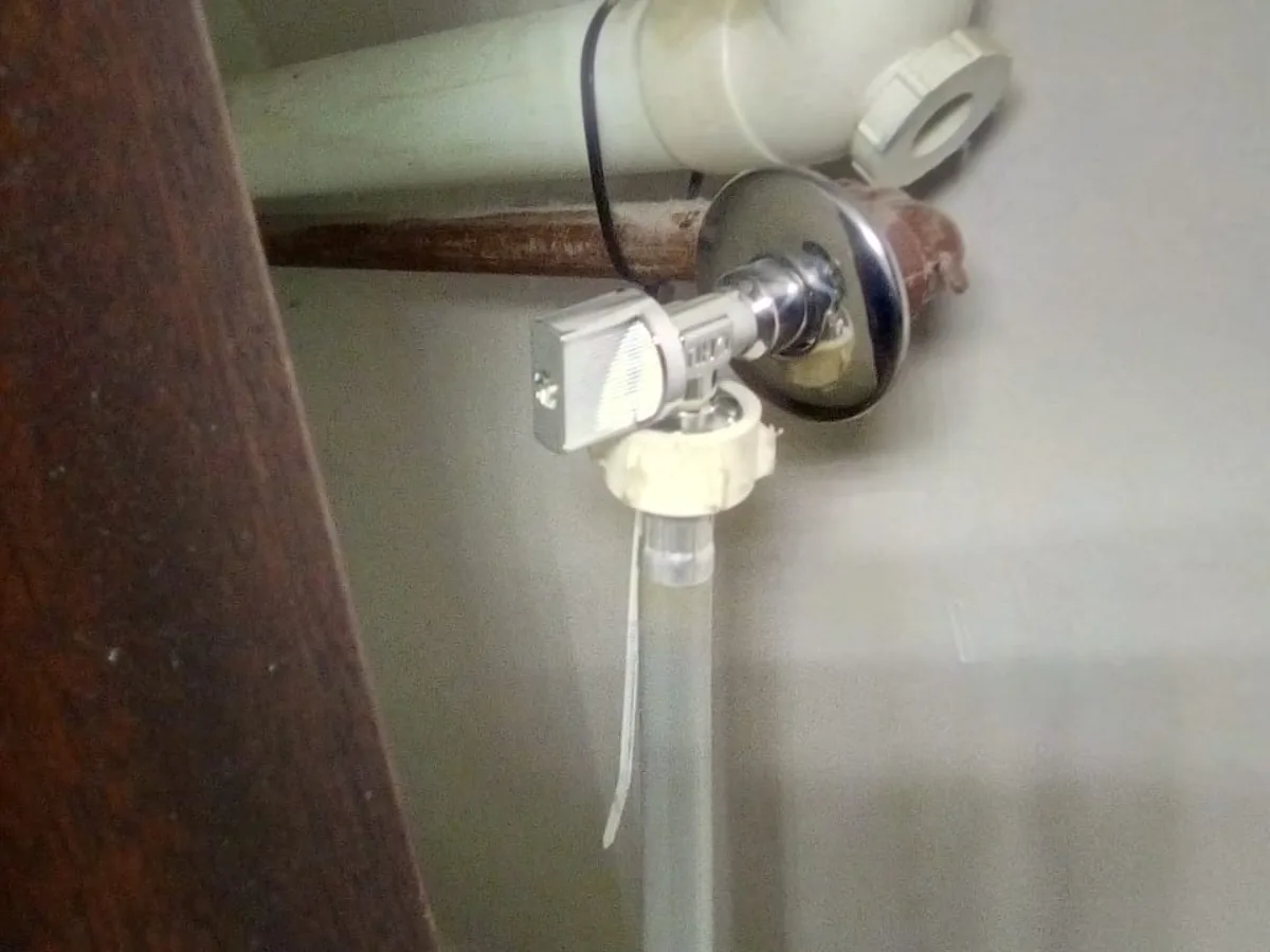 Close-up of completed plumbing repair work