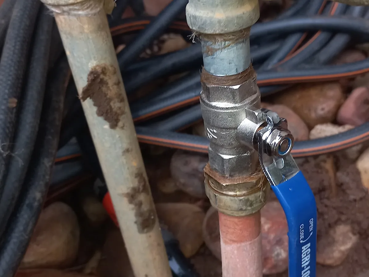 Close-up of completed plumbing repair work