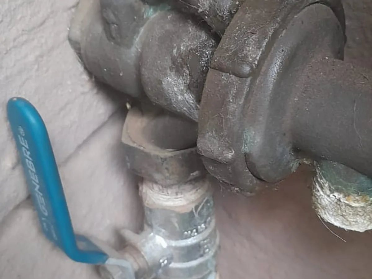 Close-up of completed plumbing repair work