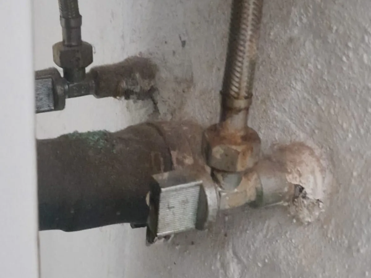 Close-up of completed plumbing repair work