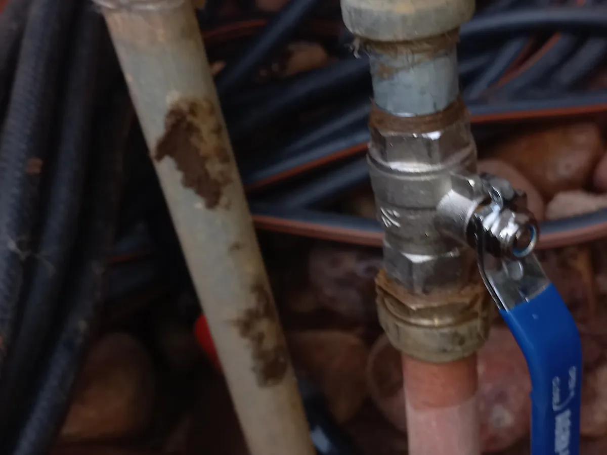 Close-up of completed plumbing repair work