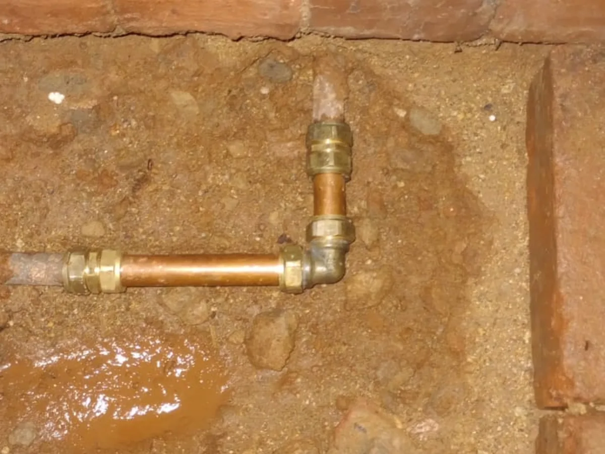Close-up of completed plumbing repair work
