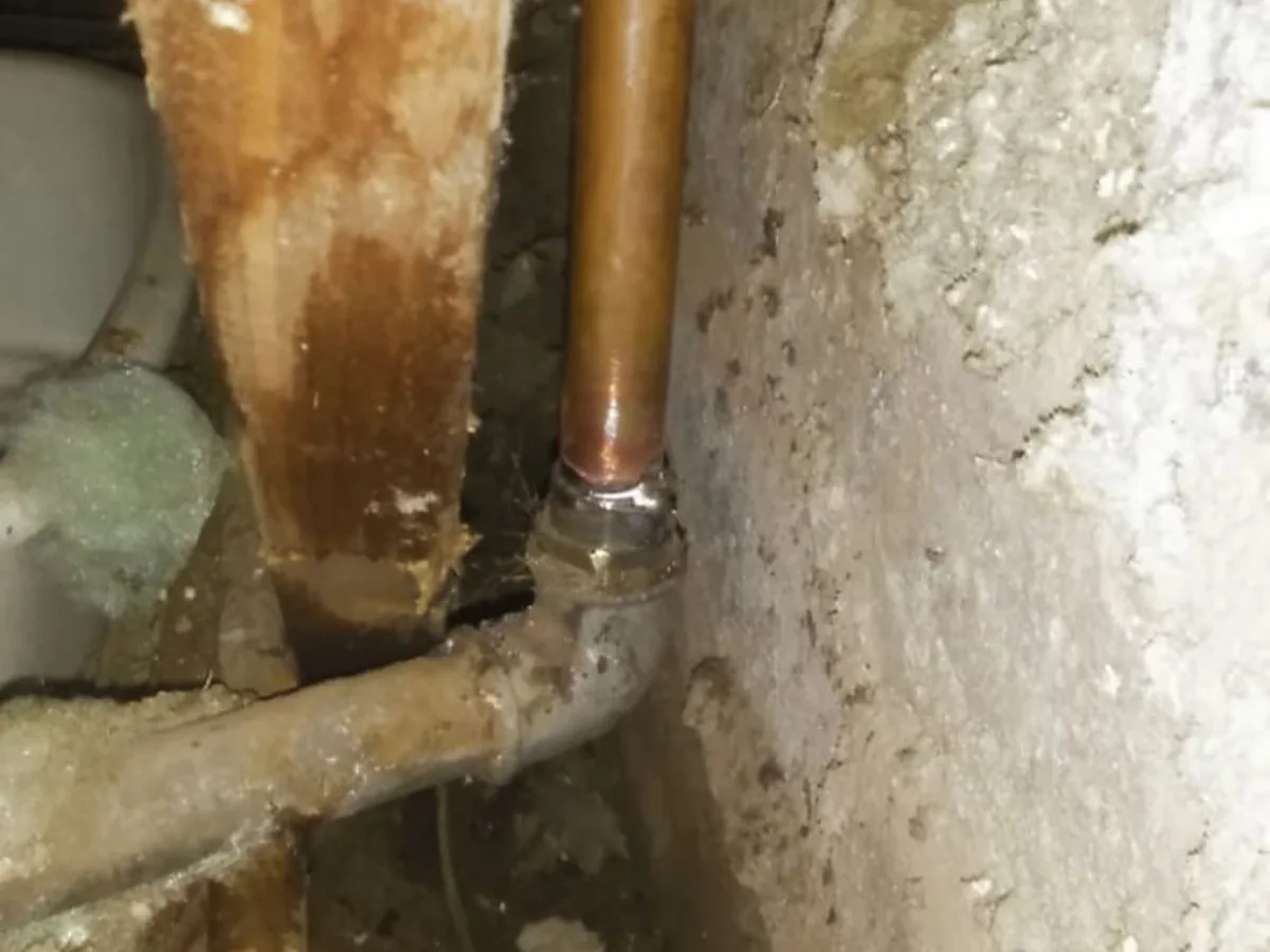 Close-up of completed plumbing repair work