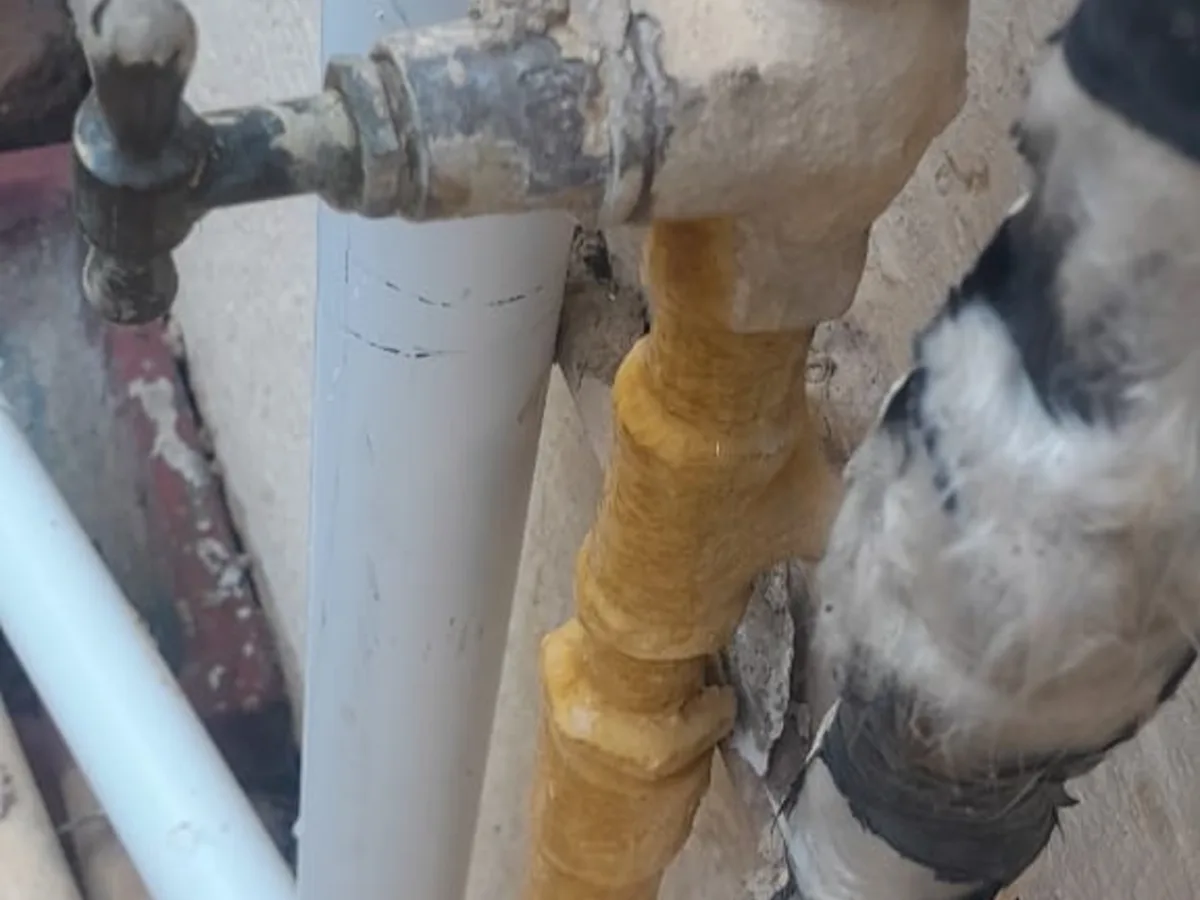 Close-up of completed plumbing repair work