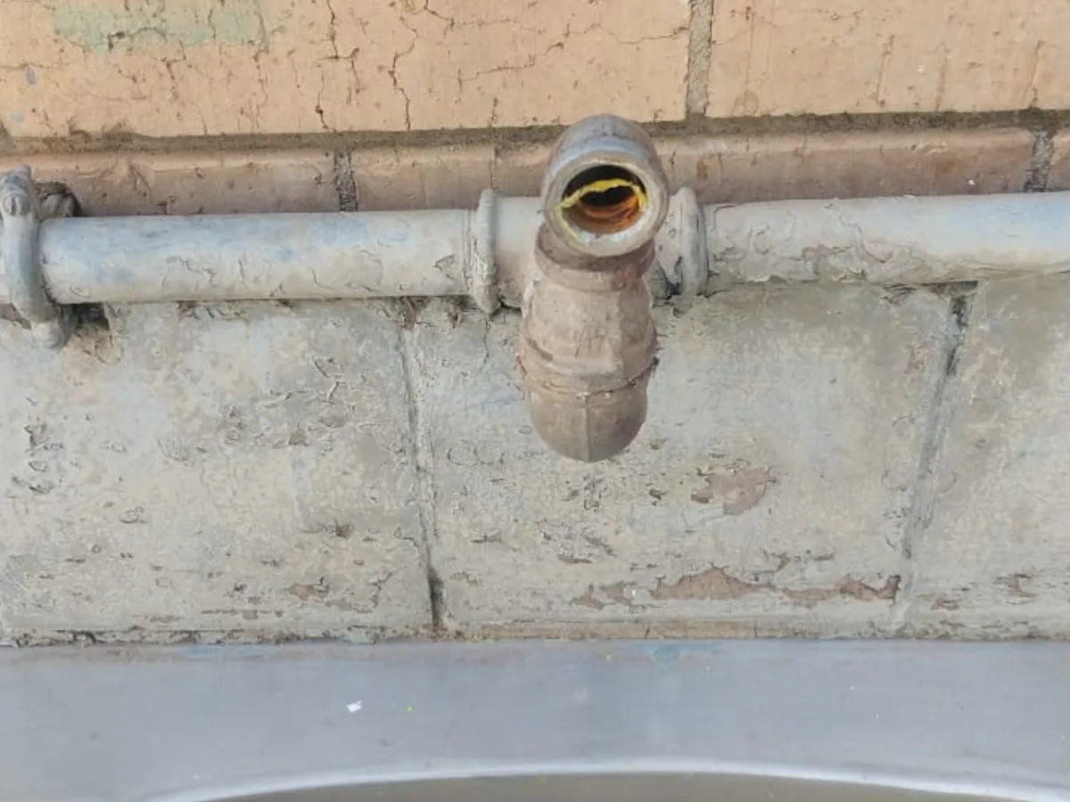 Close-up of completed plumbing repair work